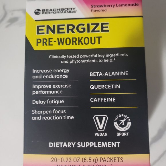 Beachbody Other Energize Pre Workout Beachbody Single Serve Packets